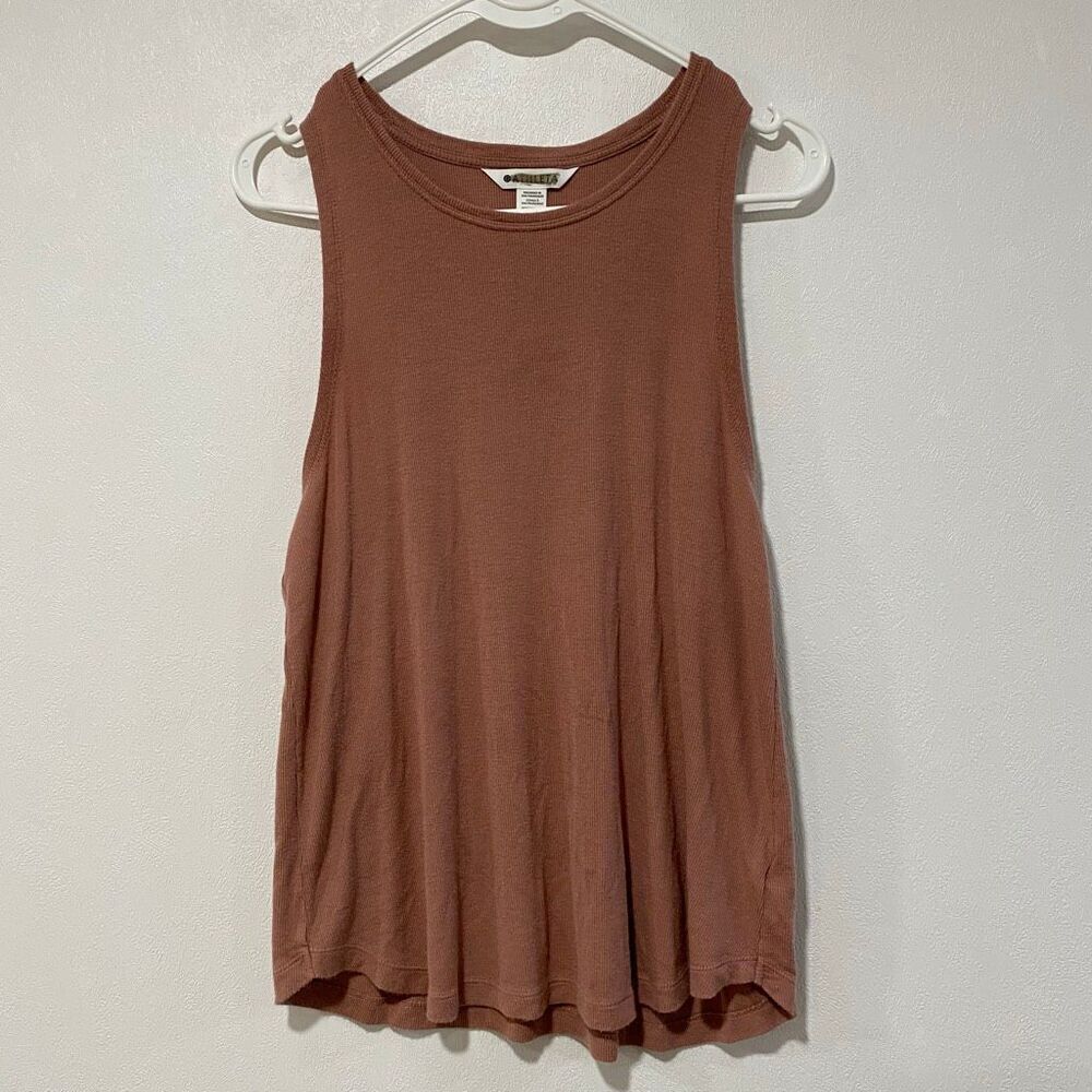 Athleta Sleeveless Tank Top Small Terracotta Brown Lightweight Lounge Activewear